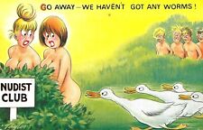 Nudist Camp "We haven't got any worms" Bamforth Comic Taylor 2423 Postcard U17