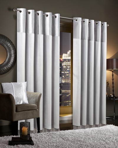 Crushed velvet band curtains - crushed,