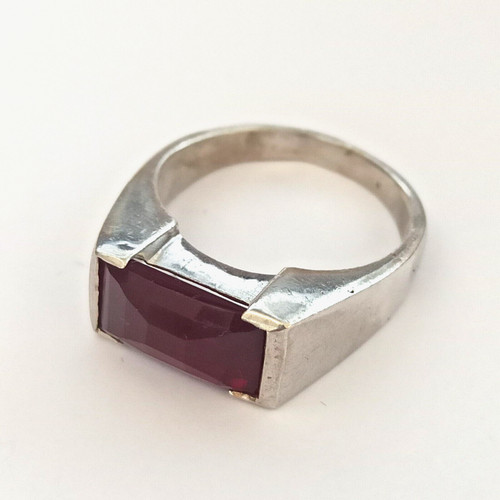 Silver modernist ring - ring, fasted