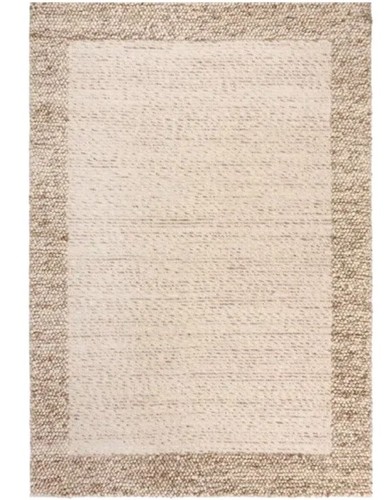 Pebble wool border rug - pebble,
