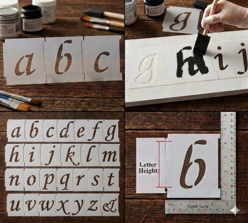 Alphabet letter stencils set - alphabet,