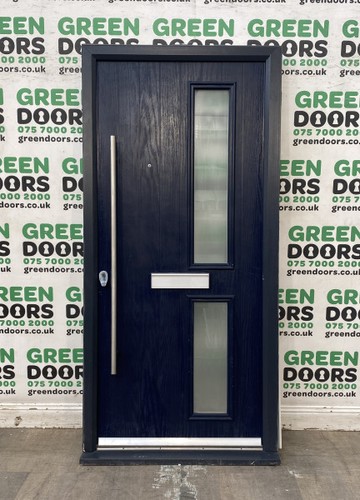 Dark composite entrance door - entrance,