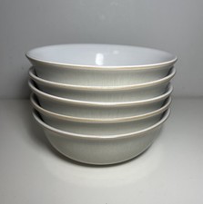 5 x Denby Beige  Linen Cereal Bowls 16.5cm dia, 6cm high