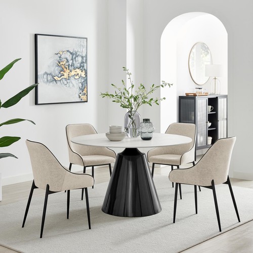 Nina white marble ceramic top - white,