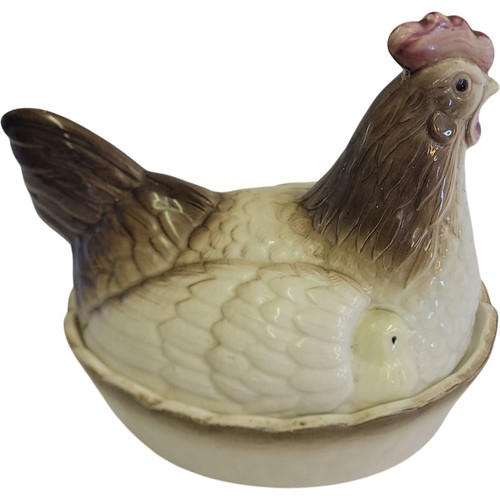 Vintage ceramic hen - vintage, butter