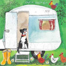 Alex Clark Greetings Card - Caravaners - Dog, Chickens