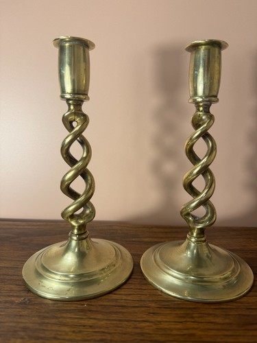 Pair edwardian brass - of,