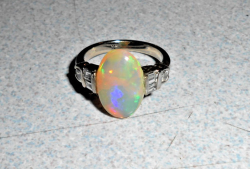 Opal diamonds 14k white - opal,,