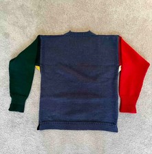 New Le Tricoteur Guernsey Jumper L Pure Wool Block Fisherman Knit Sweater