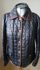 Womens Black Quiled Leather