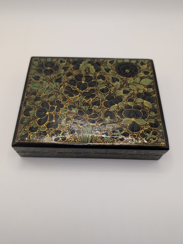 Paper mache box - paper, green