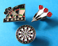 Set of 3 DARTS Related Pin Badges.