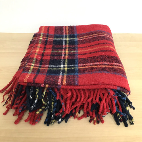 Vintage acrylic red tartan - vintage,