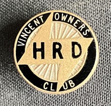 VINCENT HRD OWNERS CLUB VINTAGE MOTORCYCLE ENAMEL LAPEL BUTTON BADGE MOTOR BIKE
