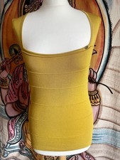 Vintage Miss Sixty Mustard Yellow Fine Knit Tank Top Size Medium