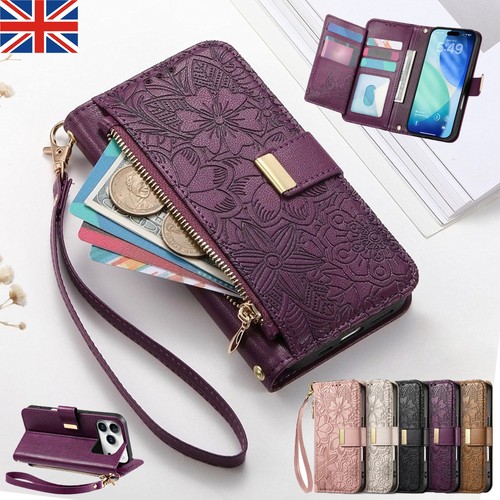 Leather zip wallet flip case - zip,