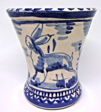 ANTIQUE / VINTAGE SPANISH  TALAVERA ? POTTERY  MUG Hand Painted ,