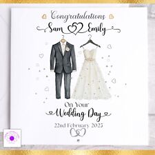 Personalised Wedding Card, Wedding Day Congratulations Card | Bride & Groom