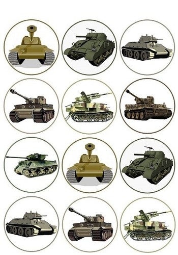 Tank army cup - 24, cake