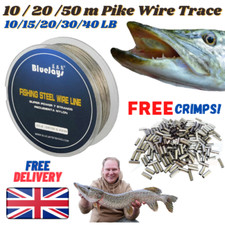 Pike Rigs Wire Trace 15 20 30 40 lb with free crimps! Make your own trace PIKE 
