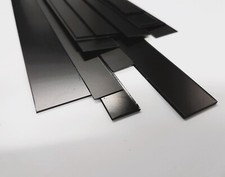 Plasticard Styrene Strips 300mm Black Matt 0.5 0.75 1mm Thick 14 to 30mm Wide