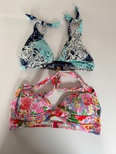 Joules Monsoon Bikini Tops X 2 Size 12 Floral Print Wire Free Padded Swimwear