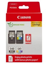 Canon Ink & Paper Multipack - PG-540/CL-541 Genuine Printer Ink Cartridges A10