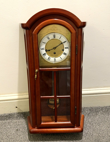Vintage mahogany wall clock - vintage,