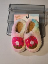 Sugar Spice Girls Pink Donut Fuzzy Slippers NWOT Size 2-3