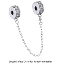 Pandora Sparkling Safety Chain Charm - S925 Sterling Silver