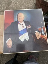 Vintage Winston Churchill Commemorative Biscuit Tin 23x22x12 cm