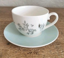 Laura Ashley White Duck Egg Blue  Floral  Ceramic Cup And Saucer