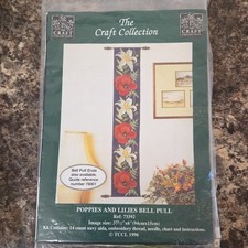 Craft Collection Counted Cross Stitch Kit #73392 "Poppies and Lilies Bell Pull"