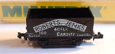 MINITRIX 13581 N GAUGE - 8 PLANK 12T COAL WAGON 'ROBERTS, JENKS' CARDIFF - BLACK
