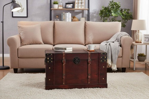 Wooden storage chest antique - wooden,
