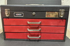 22" Homak #903 Gray/Red Toolbox W/3 Drawers & Flip Lid Portable W/Lock & Keys