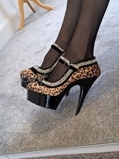 PLEASER - Satin Leopard Print