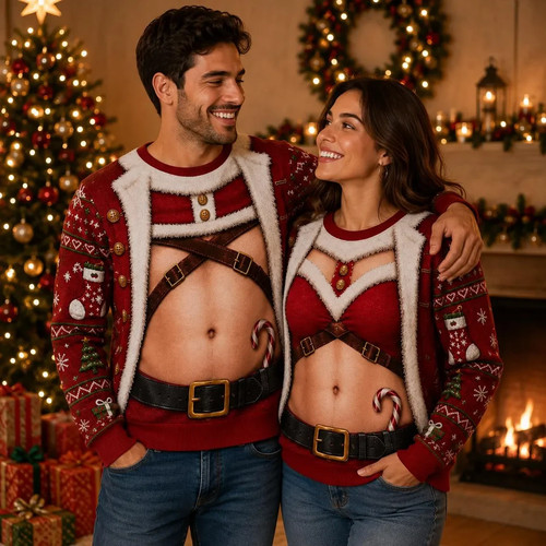 Funny santa body sweatshirt - santa,