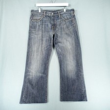 Levis 527 Jeans Mens W36 L32 Blue Bootcut Zip Fly Wash Denim Pants Western