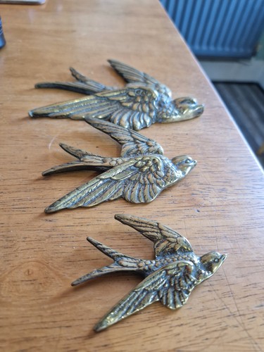 Vintage brass swallow bird - vintage,