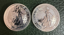 2 X 2022 UK Britannia Fine Silver 1 oz Bullion Coin (in capsule)