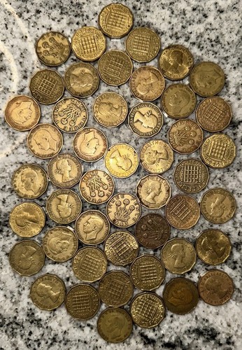 1937 1967 brass three pence - to,