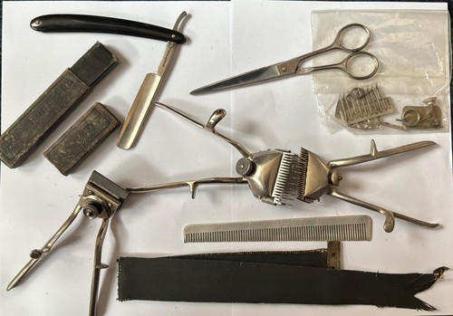Vintage barber shop - vintage, set