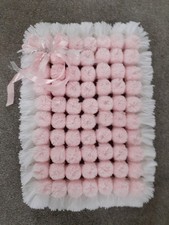 baby pom pom  blanket handmade