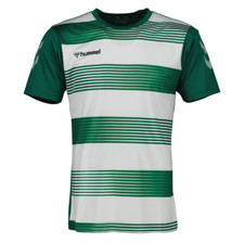 Hummel Hoop Jersey Men's Short Sleeve Football Shirt Evergreen & White - S-3XL