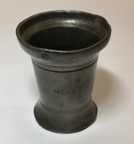 Antique pewter quarter gill - antique,