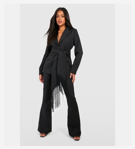 Boohoo black blazer with - black,