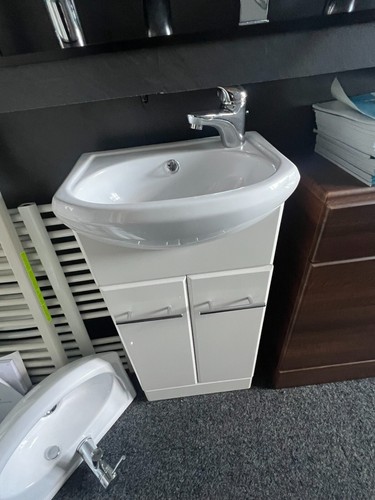 White gloss vanity unit set - white,