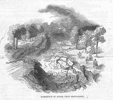 STOWMARKET The Subsidence on the Railway - Antique Print 1846