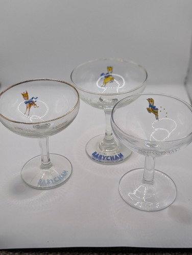 Vintage babycham glasses trio - babycham,